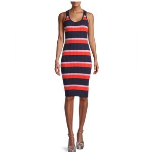 Trina Turk Striped Dress in Red, Blue, and White